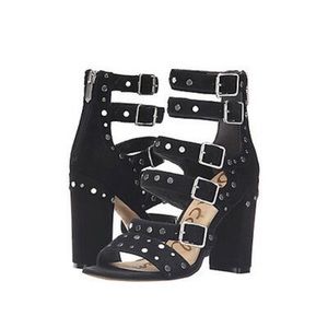 Sam Edelman York Black Suede Strappy Sandal